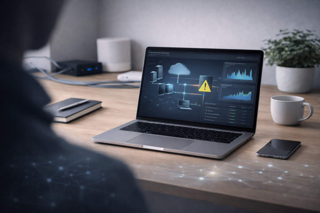 Temporärer Senior-Netzwerktechniker arbeitet remote